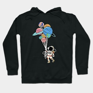 Astronaut Holding Planet Balloons Hoodie